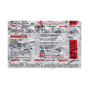 Dual Antibiotic Action: Amoxicillin and Dicloxacillin work synergistically to combat bacterial infections caused by susceptible organisms. This combination provides a broad spectrum of antibacterial coverage. Gastrointestinal Health: Lactobacillus, a probiotic bacterium, helps restore the natural balance of gut flora disrupted by antibiotic therapy. It promotes digestive health and may reduce the risk of antibiotic-associated diarrhea. Convenient Administration: The formulation as a capsule allows for easy and precise dosing, ensuring patient compliance.